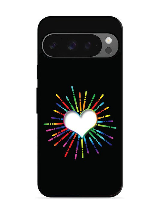 Google Pixel 9 Colourful Heart on Black