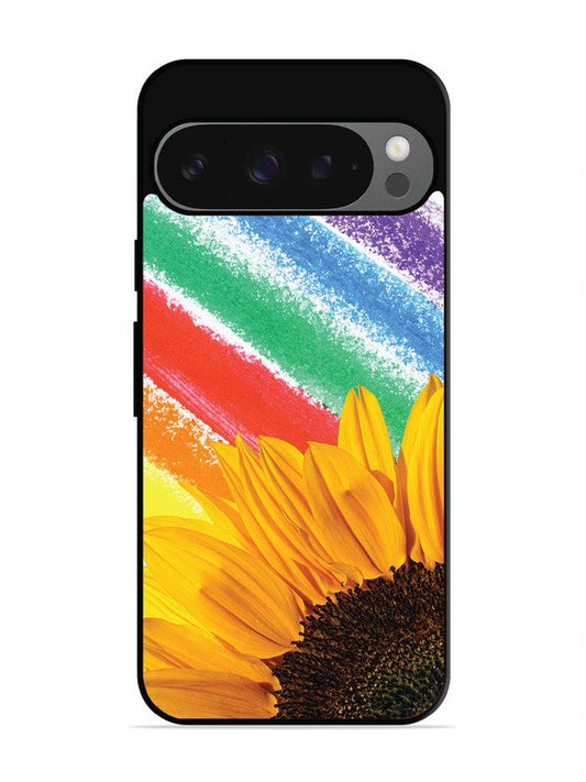 Google Pixel 9 Sunflower on Colourful Lines