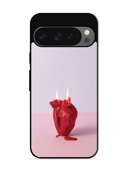 Google Pixel 9 A Lighted Heart Candle