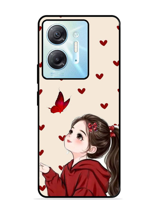 Infinix Hot 30 4G Beautiful girl with red butterfly