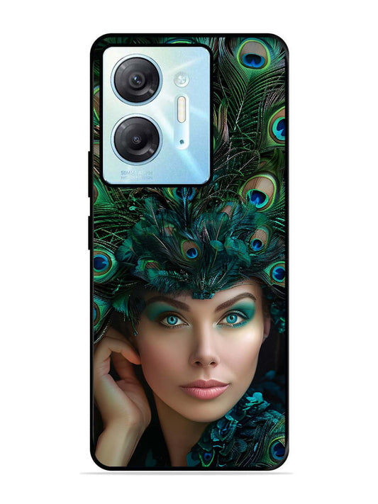 Infinix Hot 30 5G Girl with peacock feather Crown