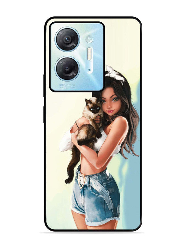 Infinix Hot 30 5G Cute Girl with Cat