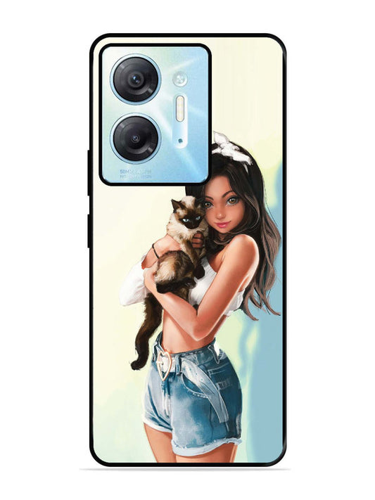 Infinix Hot 30 5G Cute Girl with Cat