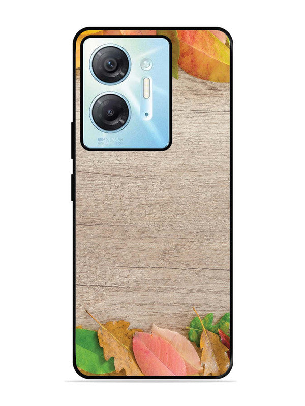 Infinix Hot 30 5G Autumn Leafs On Wooden Table
