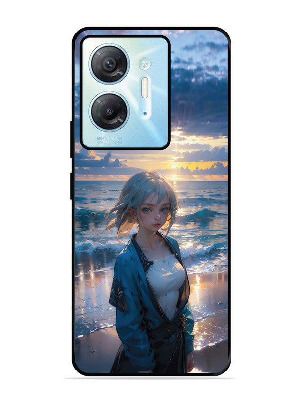 Infinix Hot 30 5G Anime Girl Beach Ocean Waves