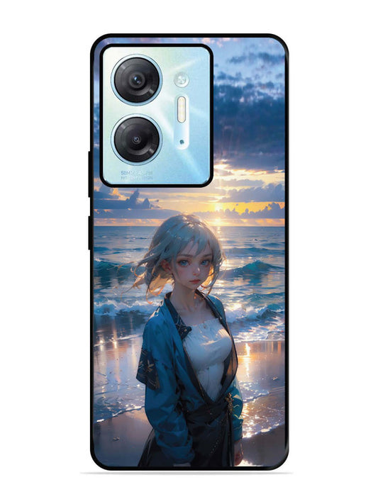 Infinix Hot 30 5G Anime Girl Beach Ocean Waves