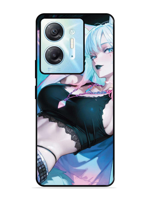 Infinix Hot 30 5G anime girl fox headpohone white Hair