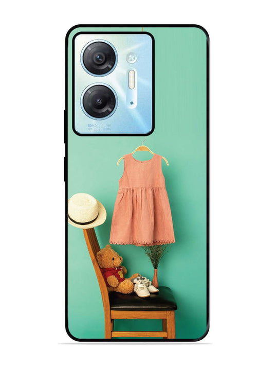 Infinix Hot 30 5G Trendy dress for girl near toy bear