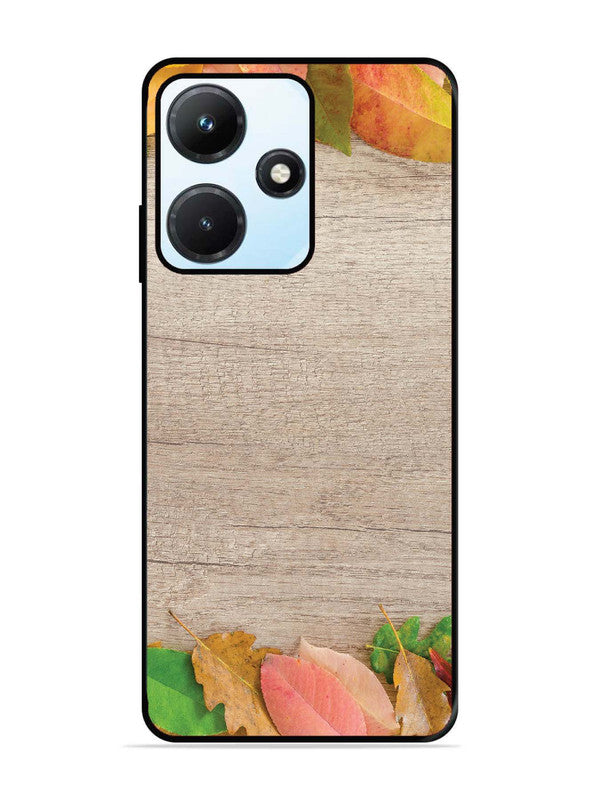 Infinix Hot 30i Autumn Leafs On Wooden Table