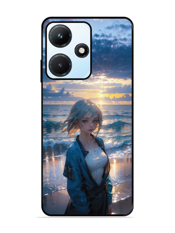 Infinix Hot 30i Anime Girl Beach Ocean Waves