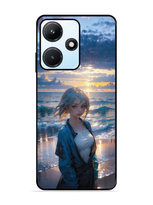 Infinix Hot 30i Anime Girl Beach Ocean Waves
