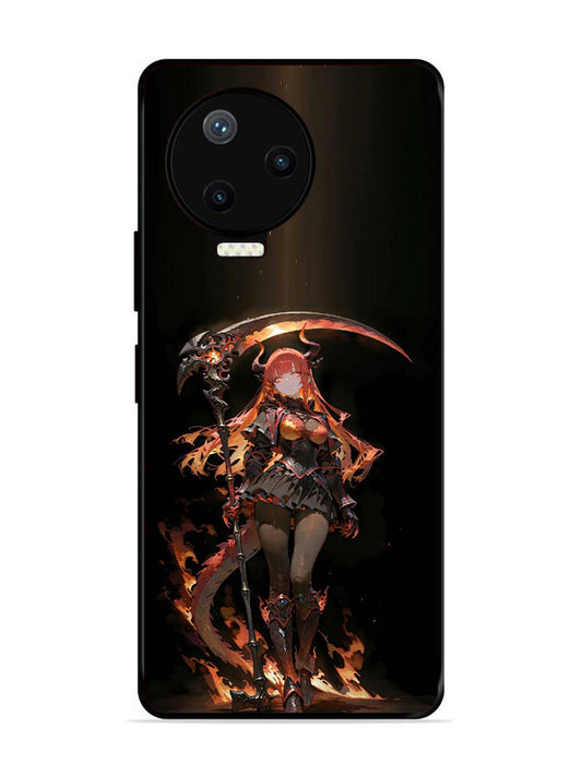 Infinix Note 12 Pro 4G anime-girl-sycthe-red-hair-horn
