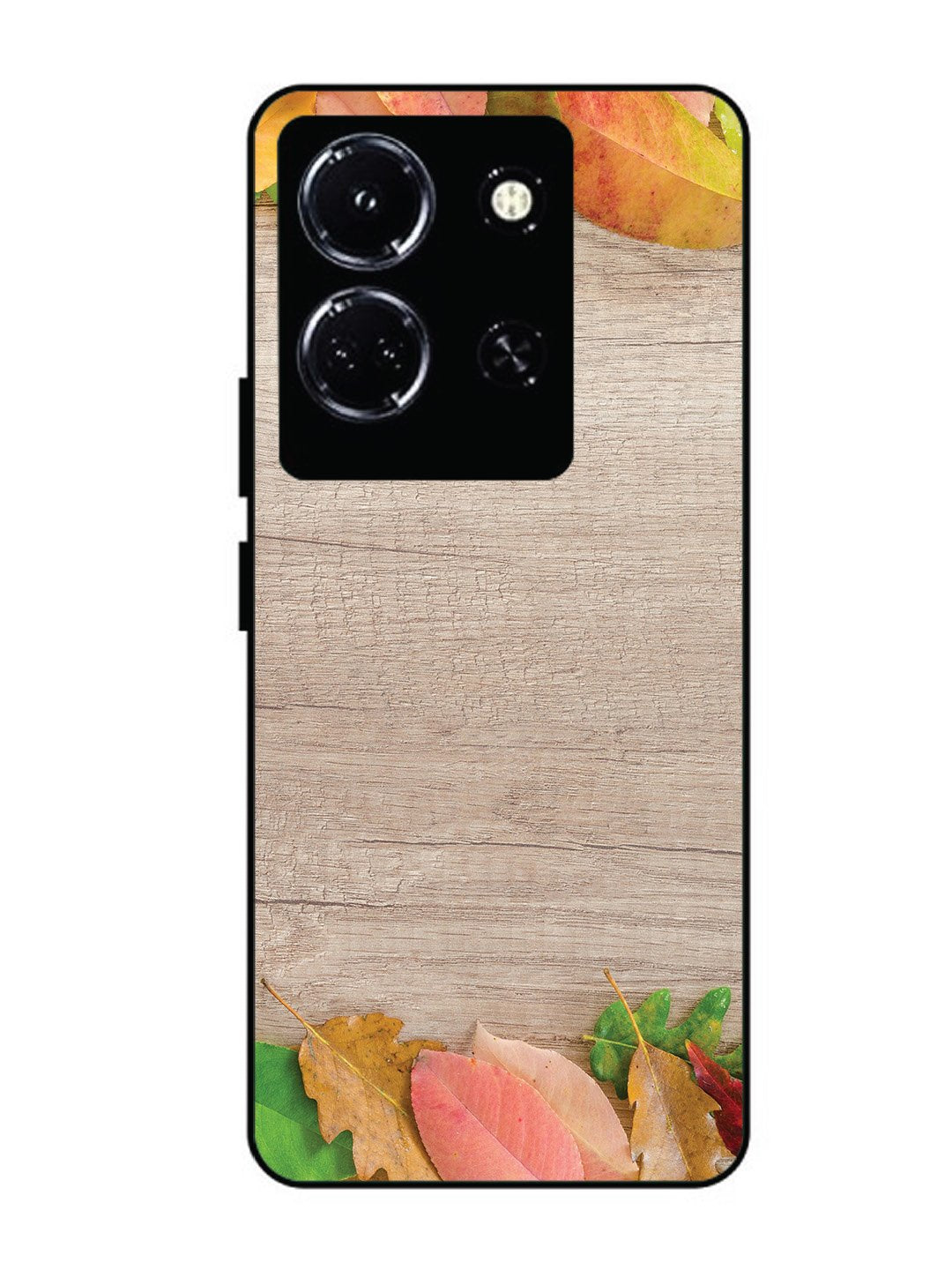 infinix note 30 5g Autumn Leafs On Wooden Table