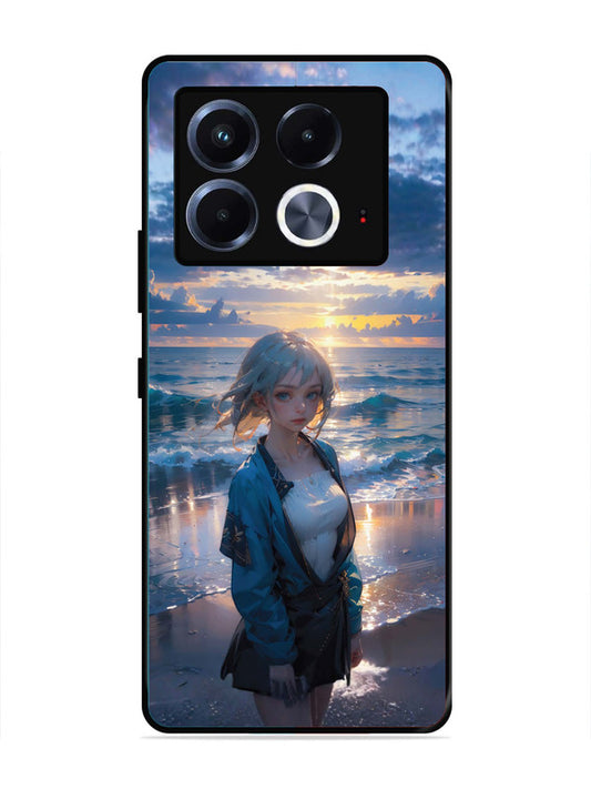 Infinix Note 40 5G Anime Girl Beach Ocean Waves