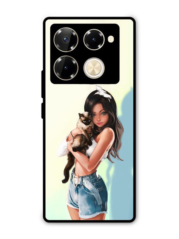 Infinix Note 40 Pro 5G Cute Girl with Cat