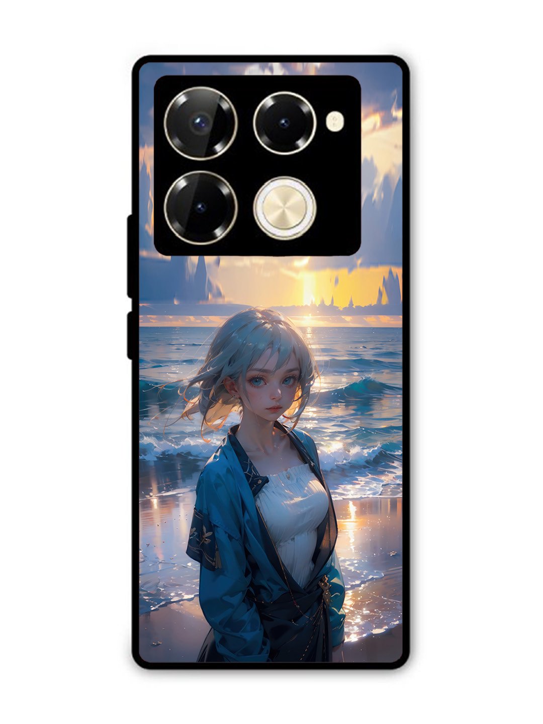 Infinix Note 40 Pro 5G Anime Girl Beach Ocean Waves
