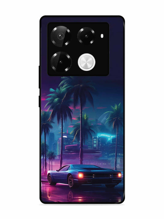 Infinix Note 40 Pro Plus 5G sunset-sports-car-city-palm-trees