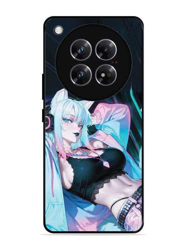 Infinix Zero 40 5G anime girl fox headpohone white Hair