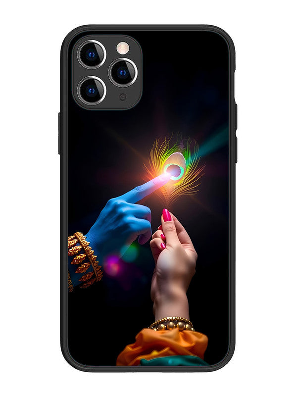 iPhone 11 Pro | 2D Metal | Radha Krishna touching feather | IP-11P-454