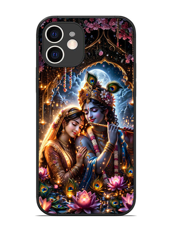 iPhone 12 | 2D Metal | Radha Krishna Enjoying Flute 2 | IP-12-461