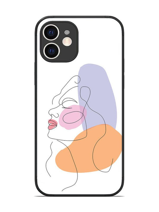 iPhone 12 Line Art Girl Face