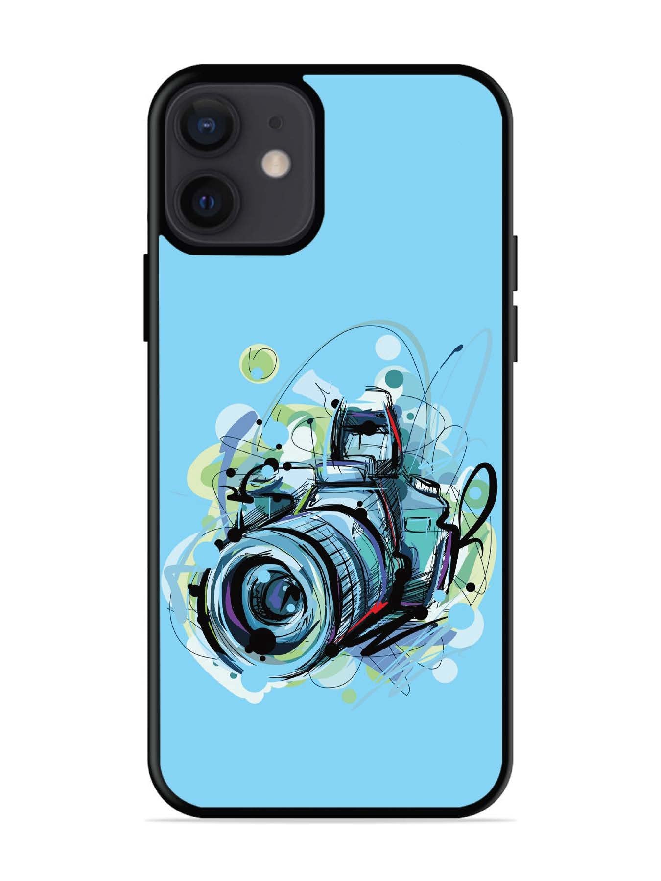 iPhone 12 Mini Camera Blue Background