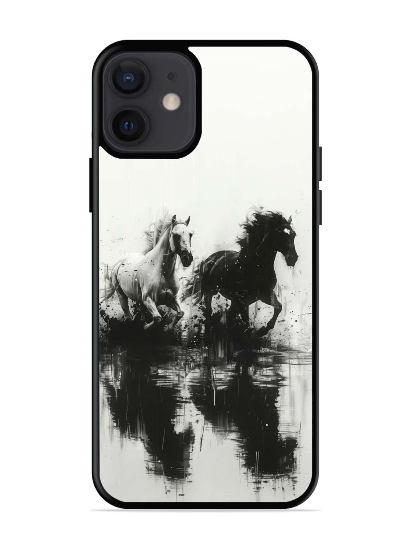 iPhone 12 Mini Black & White Horse