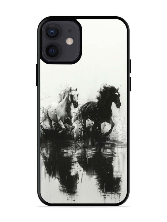 iPhone 12 Mini Black & White Horse