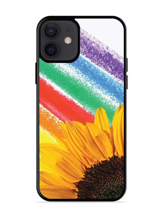 iPhone 12 Mini Sunflower on Colourful Lines