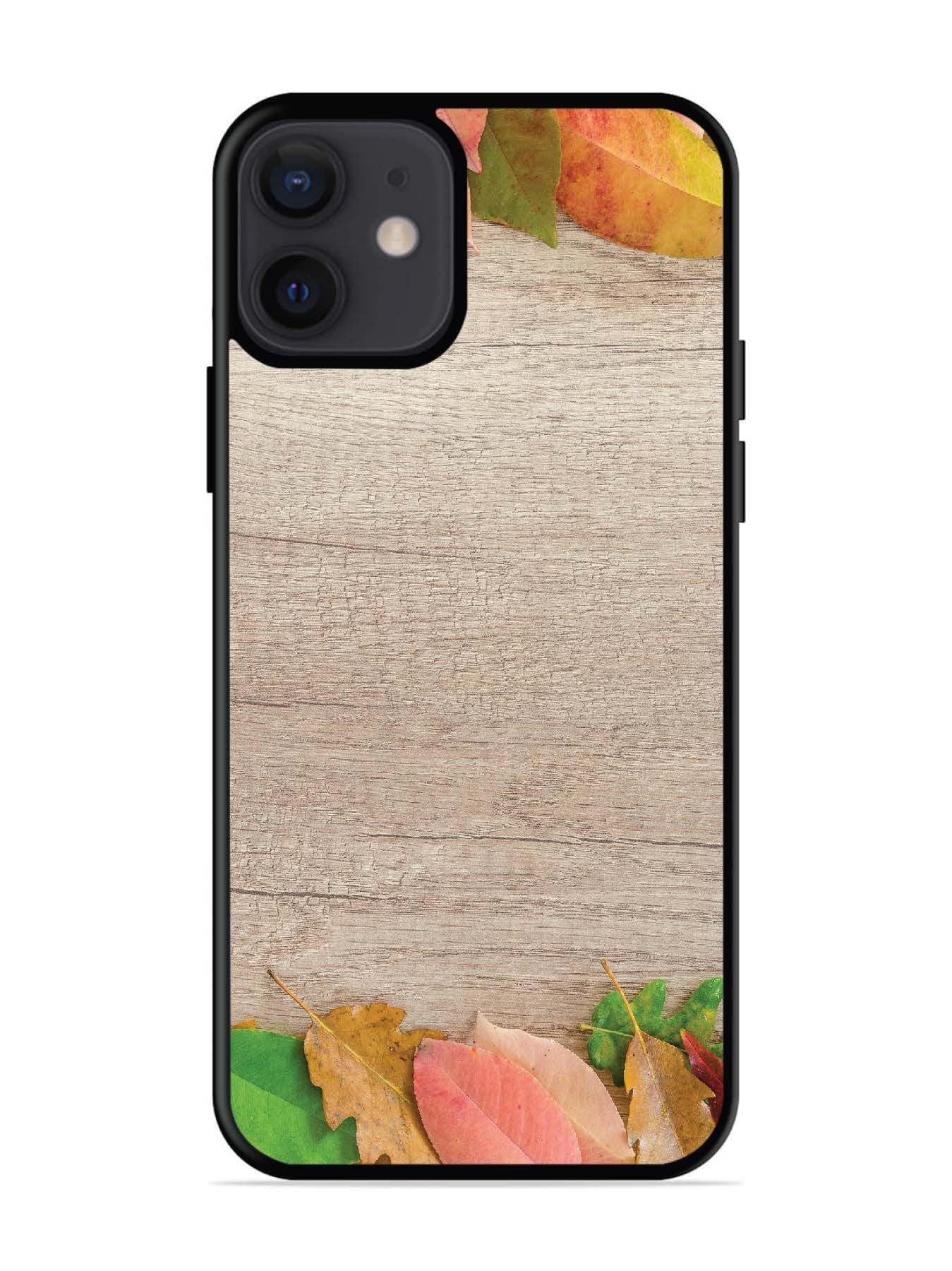 iPhone 12 Mini Autumn Leafs On Wooden Table