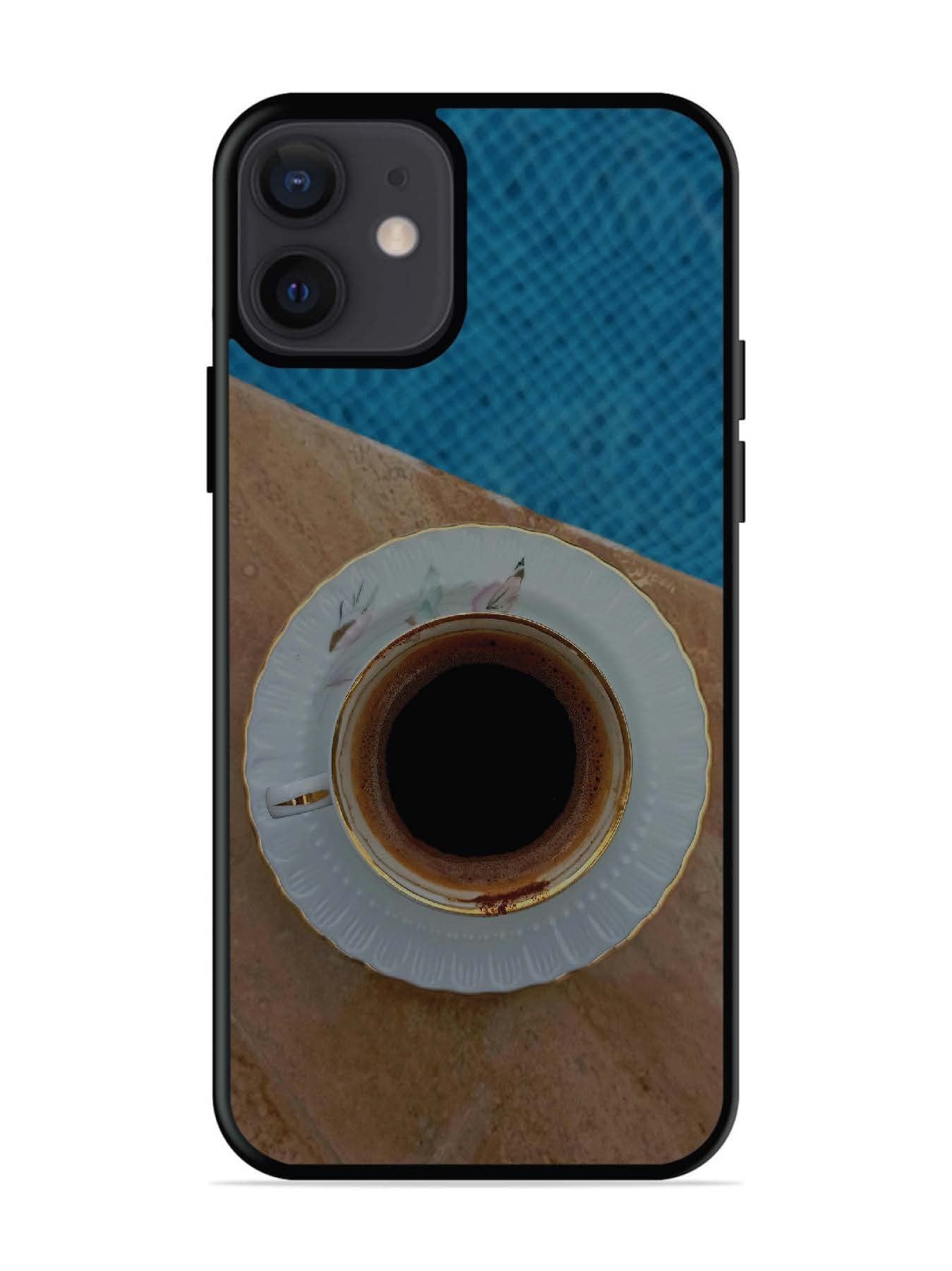 iPhone 12 Mini Black Tea Cup Saucer