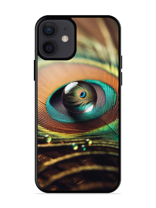 iPhone 12 Mini Water Drop On Peacock Feather