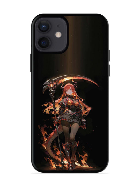 iPhone 12 Mini anime-girl-sycthe-red-hair-horn