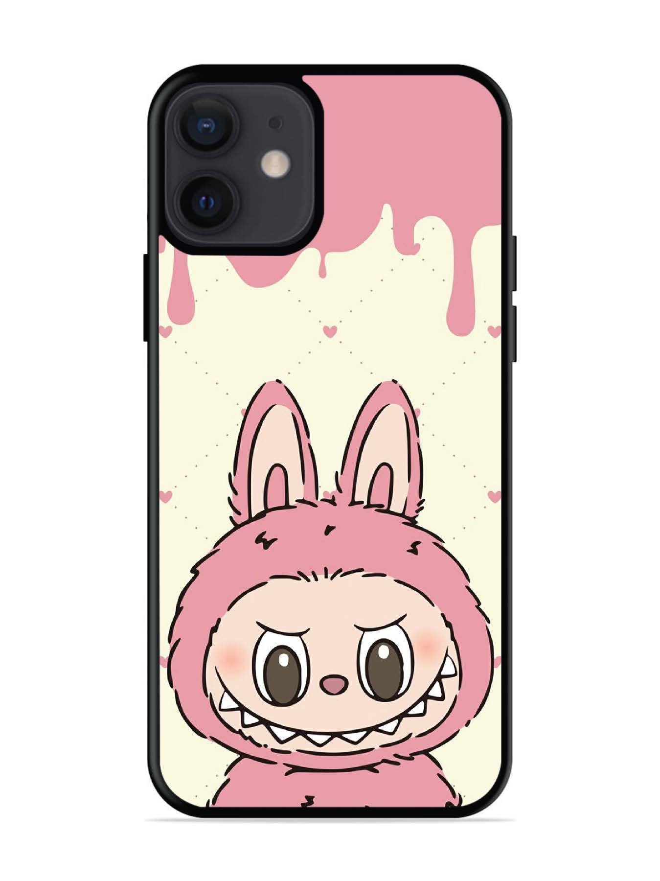 iPhone 12 Mini Labubu Closeup Pink