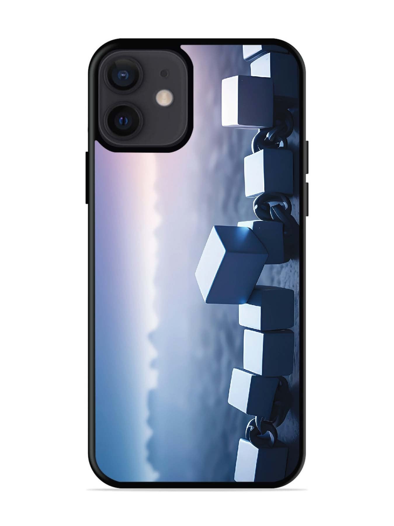 iPhone 12 Mini Minimalist Blockchain Cube Chain