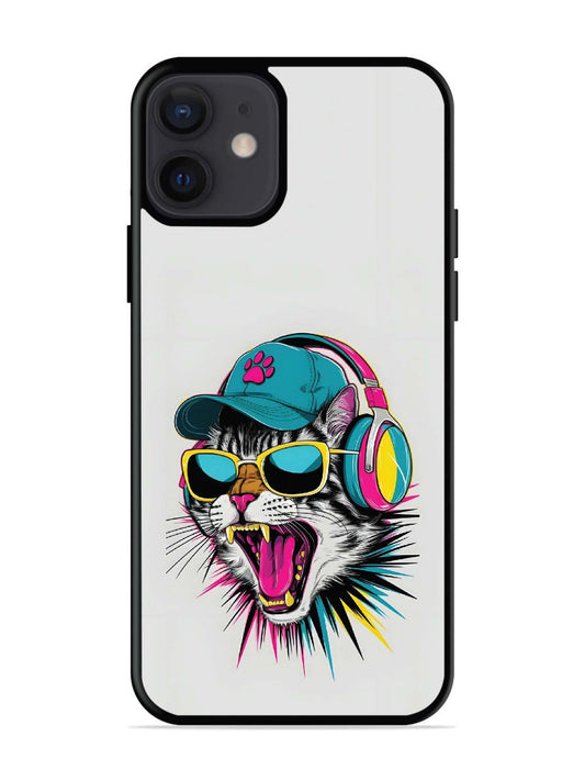 iPhone 12 Mini Neon Pop Art DJ Cat Vibe