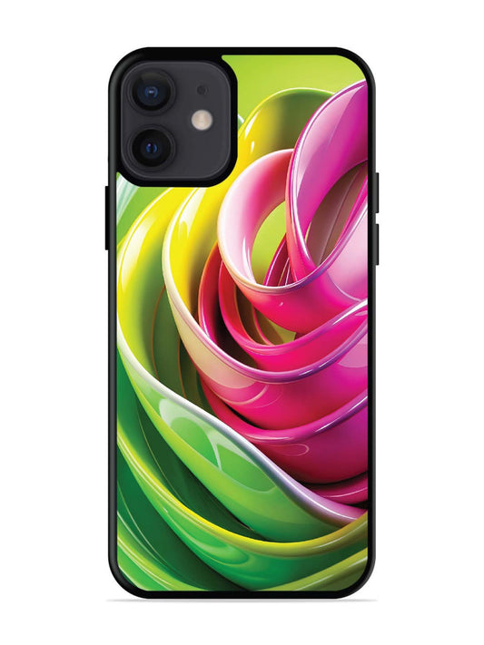 iPhone 12 Mini Vibrant Swirl Glossy Ribbon Art