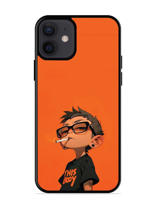 iPhone 12 Mini Vibrant Orange Attitude Cartoon