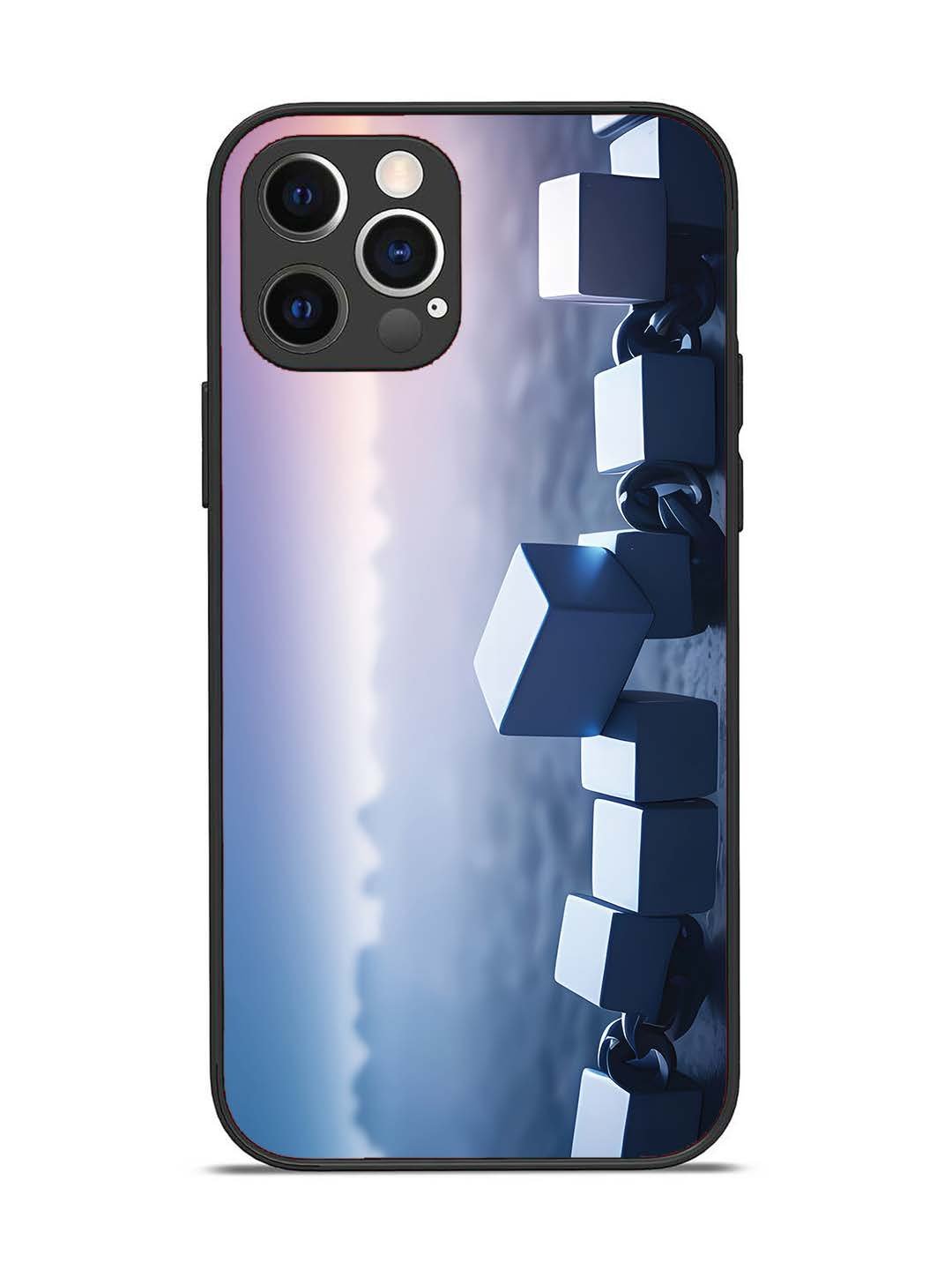 iPhone 12 Pro Minimalist Blockchain Cube Chain