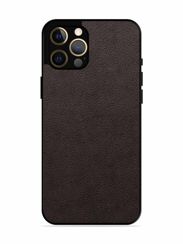 iPhone 12 Pro Max Print of Brown Leather Pattern