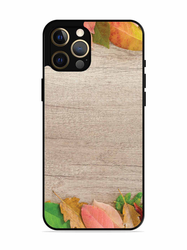 iPhone 12 Pro Max Autumn Leafs On Wooden Table