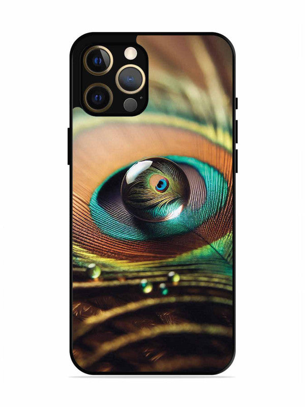 iPhone 12 Pro Max Water Drop On Peacock Feather