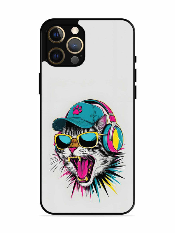iPhone 12 Pro Max Neon Pop Art DJ Cat Vibe