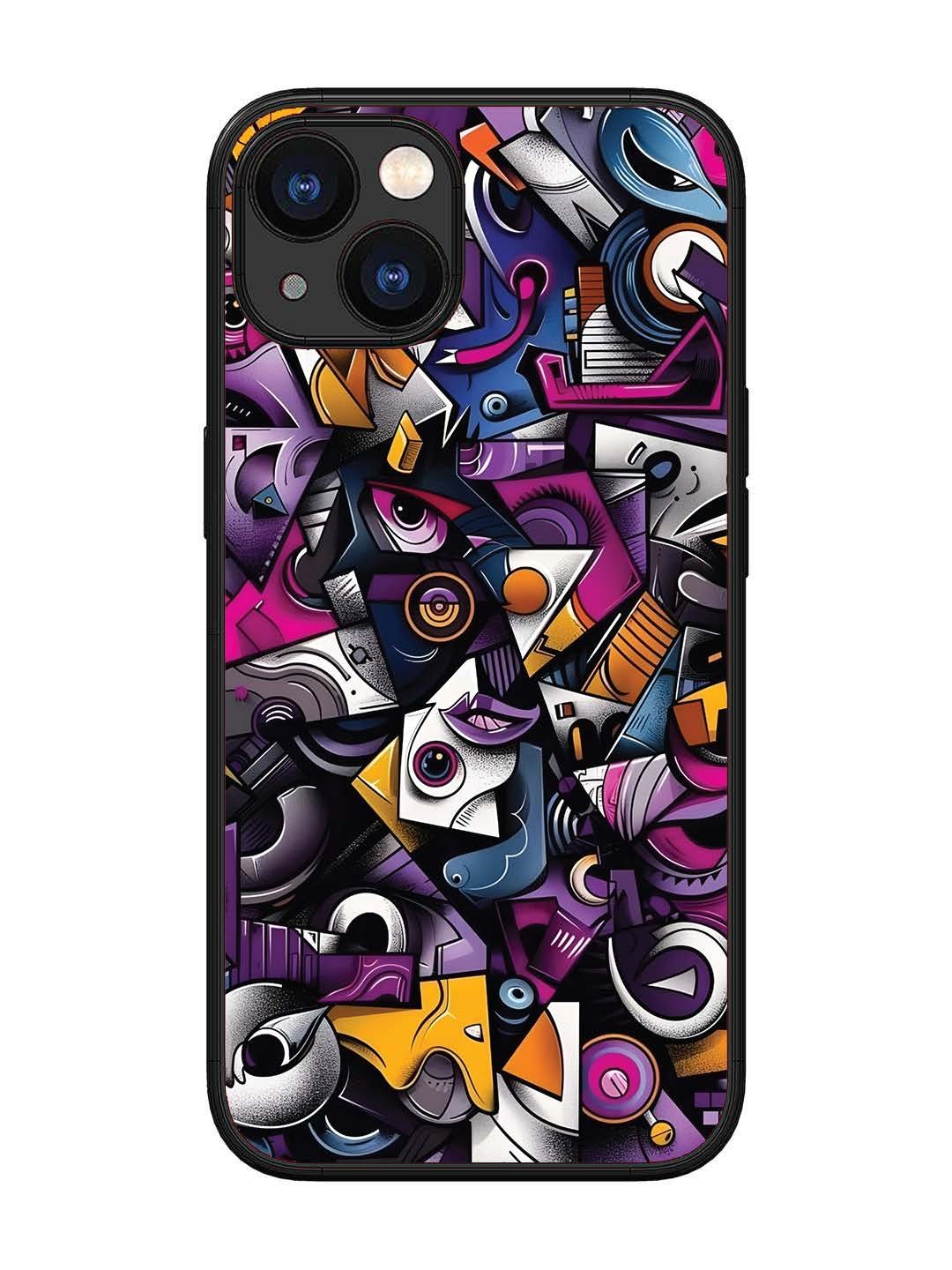 iPhone 13 Abstract Geometric Graffiti Chaos