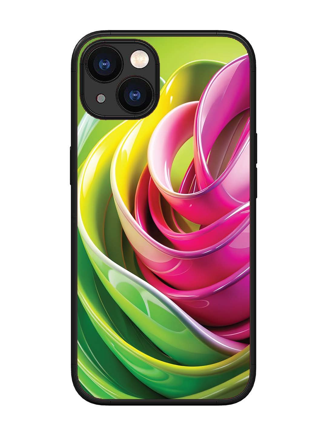 iPhone 13 Vibrant Swirl Glossy Ribbon Art