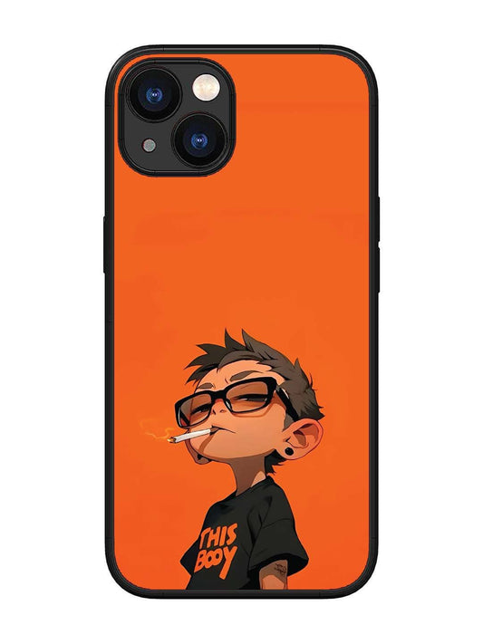 iPhone 13 Vibrant Orange Attitude Cartoon