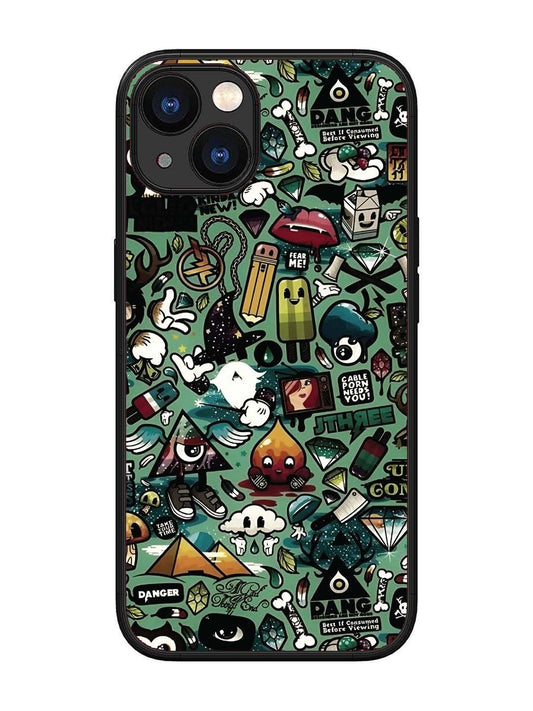 iPhone 13 Pop Art Doodle Graffiti Collage