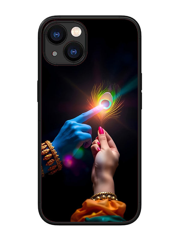 iPhone 13 | 2D Metal | Radha Krishna touching feather | IP-13-454