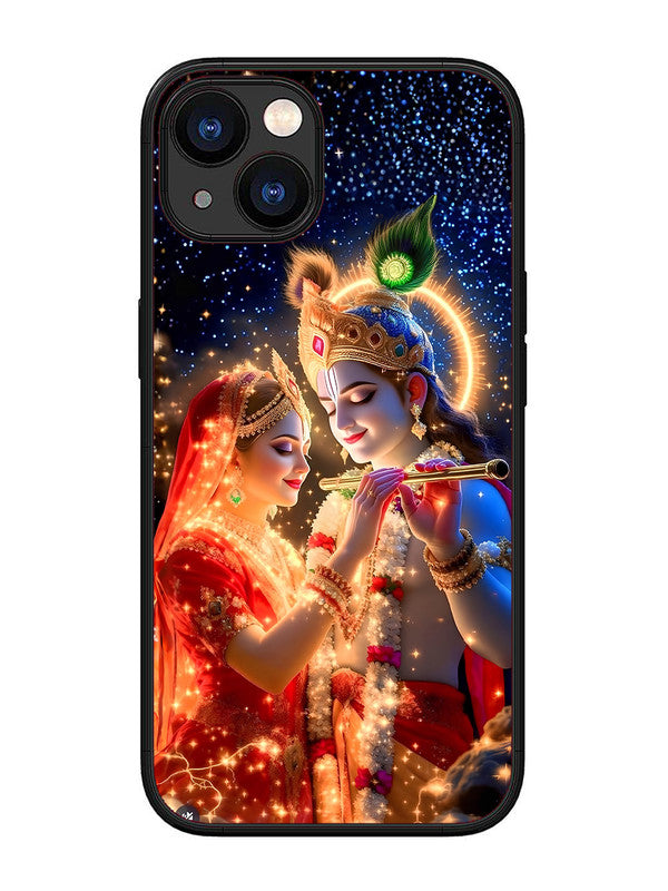 iPhone 13 | 2D Metal | Radha Krishna posing with flute | IP-13-462
