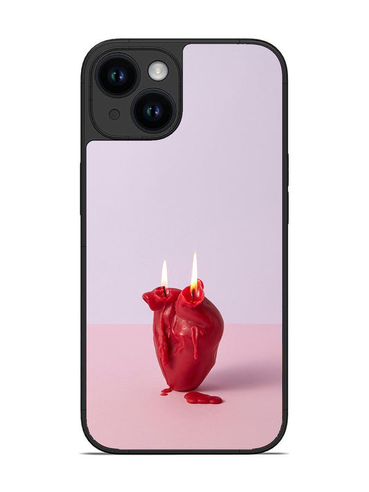 iPhone 15 A Lighted Heart Candle